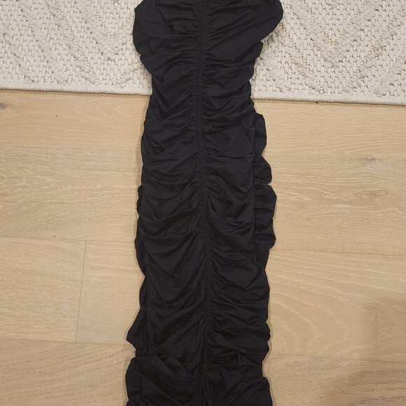 A.L.C. Black Ruched Racerback Midi Dress - Picture 5 of 5